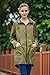 Hotouch Women Raincoat Parka Fishtail Festival Hooded Jacket Coat(Army Green,M)