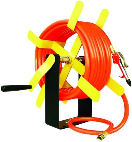 Amflo 501HR-RET Manual Hose Reel With 250 PSI 3/8" x 50' PVC Orange Air Hose