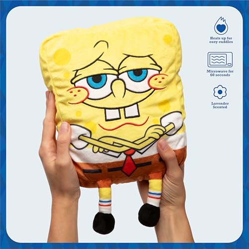 HAPPY HELPERS SPONGEBOB BY RELATABLE, THE COZY COMFORT THAT’S ANYTHING BUT BORING, GET RELIEF WITH THIS PLUSH HEATING PAD FOR PERIOD CRAMPS AND BODY PAIN, INCLUDES 1 MICROWAVABLE SPONGEBOB HEATING PAD