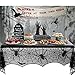 Unomor Halloween Decorations 25 x 121 inch/65 X 308cm Jumbo Black Lace Spiderweb Fireplace Mantle Scarf Cover Halloween Party Supplies for Door, Table, Stairs, Garden Fence