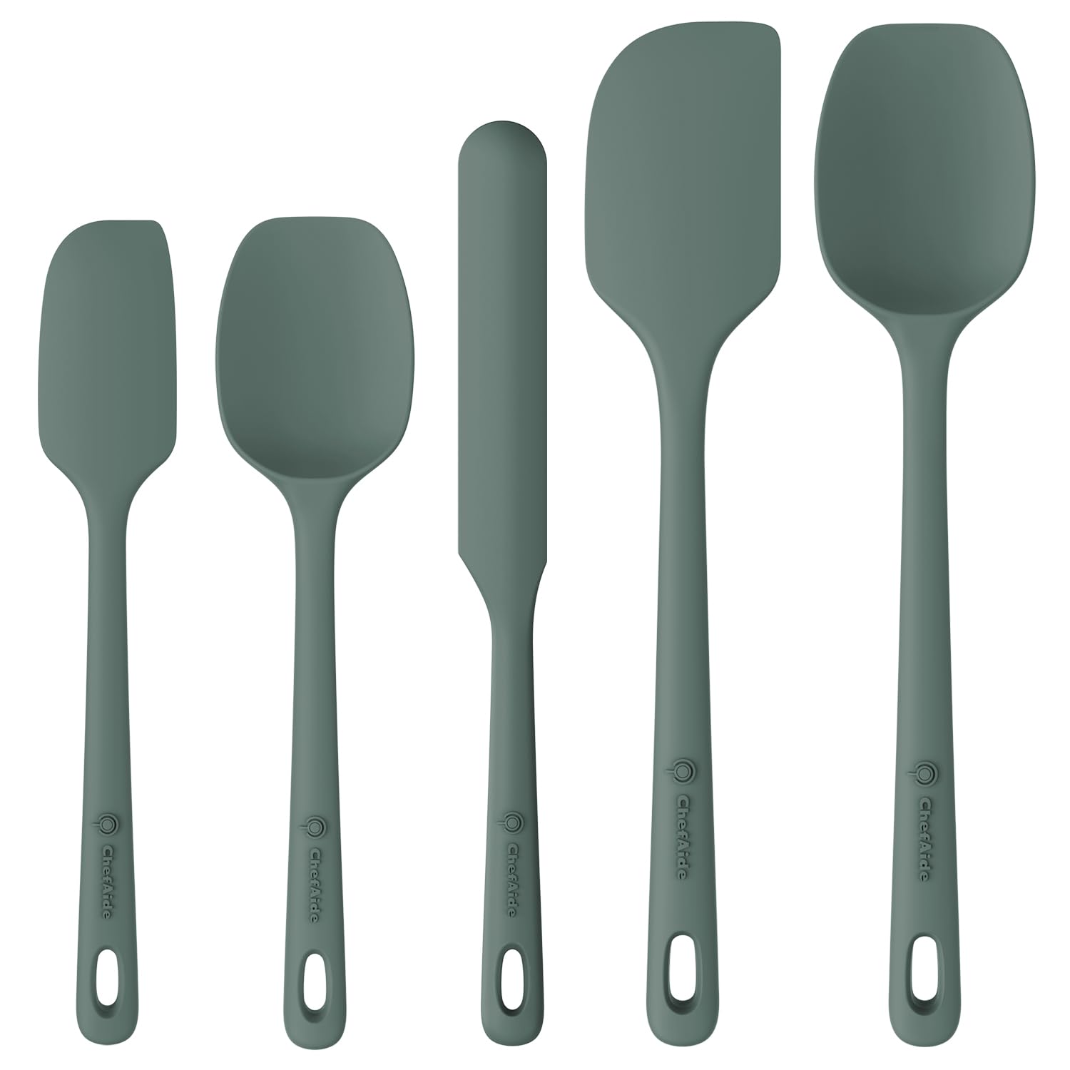 ChefAide 5 Pieces Silicone Spatula Set, Food Grade