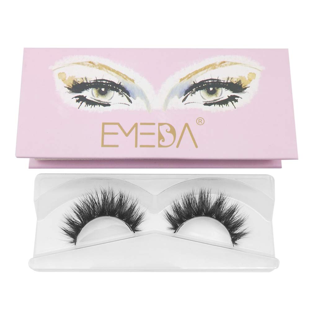 EMEDA 3D Individual Faux Mink lashes Fake Eyelashes 1 pair 3D Natural False Eyelashes Thick Lashes Long Natural Eyelashes for Beauty
