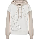 Armani Exchange womens Ax Outline Logo Print Hoodie Sweatshirt