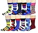 12 Pairs Colorful Fashion Design Dress socks 10-13 (12 Pairs Assorted)