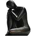 Guichifun Thinker Statue Resin Abstract Sculpture - Collectible Woman Figurine Art Home Office Bookshelf Decorative Objects Desktop Black Decor for Men&Women 5.25 X 6.25 X 8.5 Inch
