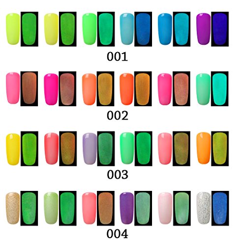 Gel Nail Polish,CLAVUZ 6PCS Glow In the Dark Gel Nail Lacquer Set Soak Off UV Led Manicure Luminous Nail DIY Art Decoration Kit 10ML