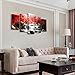 youkuart canvas wall art 5-Piece Red Woods Waterfall Canvas Print Paintings for Wall and Home Decor