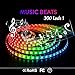 LED Strip Lights Sync to Music, 5M/16.54ft 300LED 12V Flexible Multi Color LED Lights Strip Kit, SMD 5050 Waterproof Rope Light, Cuttable Lighting Strips with RF Remote for Home Bar Party Decoration