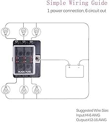 6 Way DC 12~32V Blade Fuse Box Holder Fuse Block
