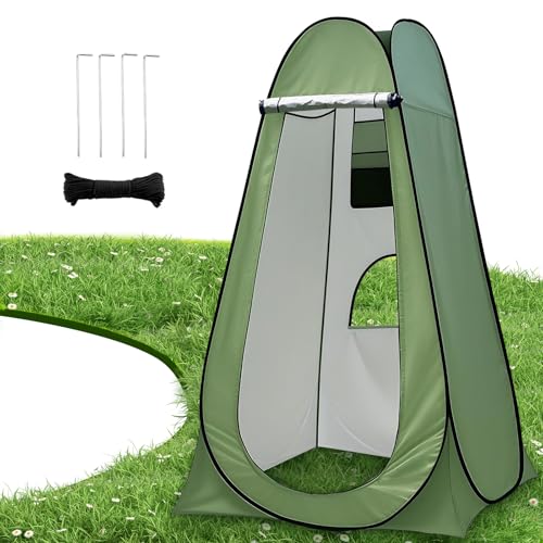 Charmofun Tenda Doccia Campeggio, Tenda WC Campeggio con Finestra e Tasca Portaoggetti, Tenda da Bagno Pop Up per Spiaggia, Pesca, Escursionism
