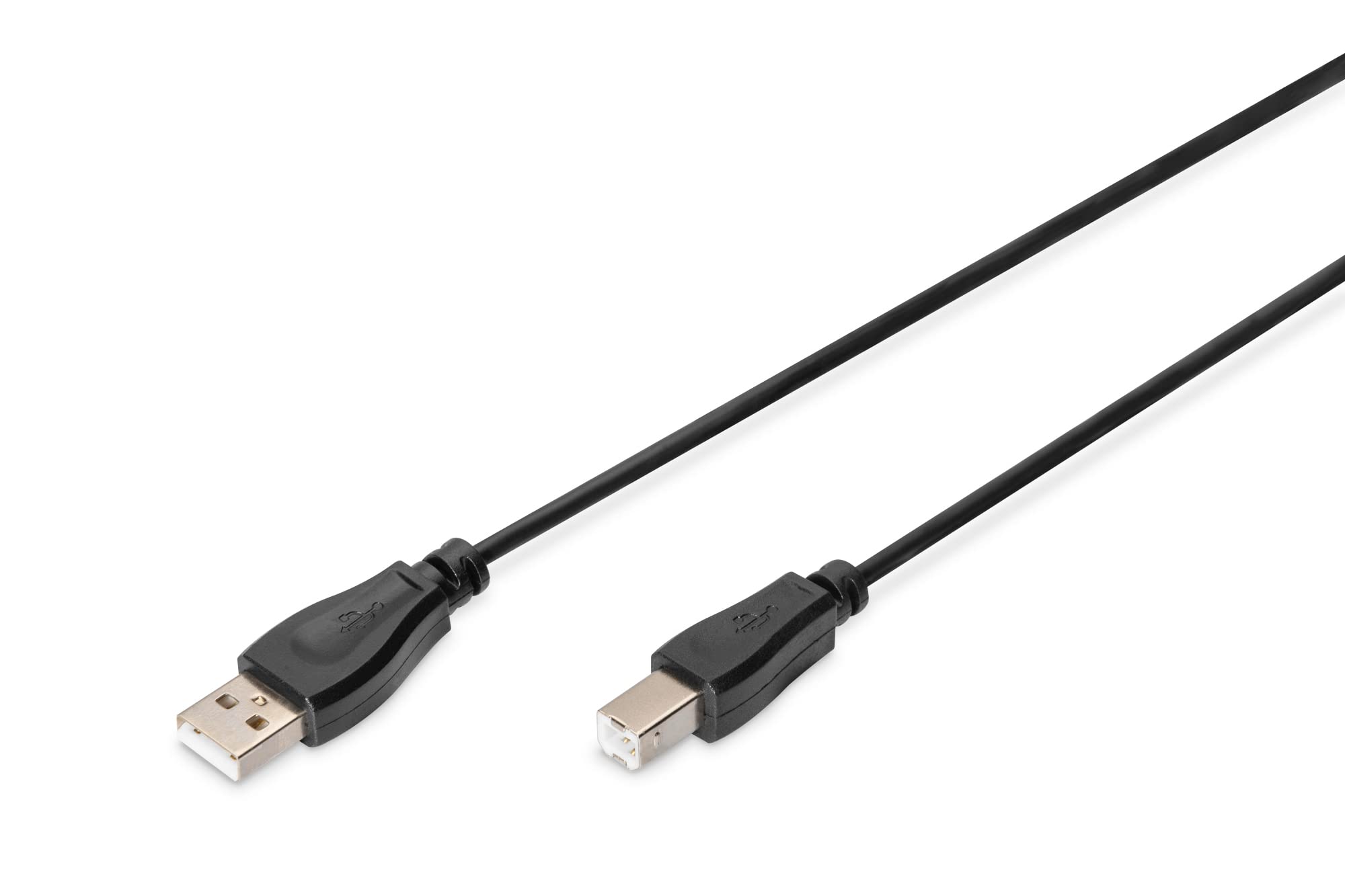DIGITUS USB 2.0 cable - 3 m - USB-A to Type B - 480 Mbps - connection cable for computers, notebooks, hubs, printers - black