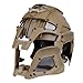 Goshfun Tactical Military Helmet Protective Fast Helmet Full Face Mesh Mask with Goggle for Airsoft Paintball CS Outdoor Activity, Tan
