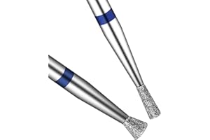 C12rtive 2Pcs Nail Drill Bits Diamond Carbide Conical Micro Cuticle Removal Bit,3/32" Shank,Professional Diamond Carbide Nail Drill Bit for Acrylic Gel Nails, Home Salon & DIY