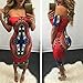 Hot Sale!Canserin Women Sexy African Print Off Shoulder Short Sleeve Dress (M, Red)