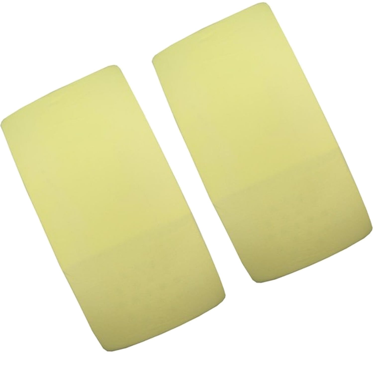 2X Cot Jersey Fitted Sheet 100% Cotton 120cm x 60cm Lemon Yellow-by for-Your-Little-One