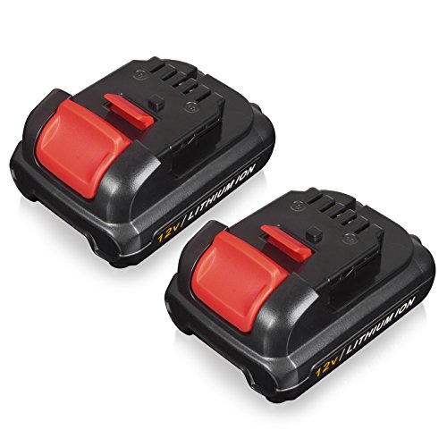 FLAGPOWER 12V MAX 2000mAh Li-ion Battery Power for DeWalt DCB120 DCB121 DCB123 DCB127 DCB127-2 DCD710 2.0AH(2 PACKS)