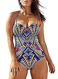 ZXZY Womens Bohemian Print Tube One Piece Monokinis Bathing Suits with Strap