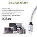 Omitech 3pcs 3FT 6FT 10FT Nylon Braided Charging Cable Cord 8-Pin Lightning to USB Cable Charger Compatible with iPhone 7/ 7 Plus/6/6s/6 plus/6s plus, iPhone 5/5s/5c,iPad, iPod and More(White)