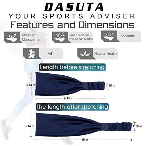 image for DASUTA Set of 10 Women's Yoga Sport Athletic Workout Headband for Runn