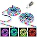 RC RGB LED Strip Lights, Outdoor LED Strip Lights Waterproof Led Light Strips, 32.8ft Color Changing LED Lights with Remote for Bedroom Home Party