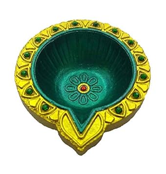 Clay Art Creation - Handcrafted Medium Size Clay Diya for Diwali - Set of 4 Pieces (41-02M4100)