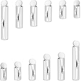 UNICRAFTALE About 48pcs 6 Sizes Slide On End Clasp Tubes Crimp End 925 Sterling Silver Plated Tube End Bar Slider End Caps Crimp Metal Tube Buckle Clasps for Seed Beads Looms Multi Strand Necklace