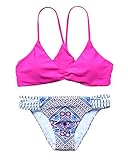 MOOSKINI Womens Vintage Printing Bathing Suit Strappy Padded Bikini Set Beach Swimsuit
