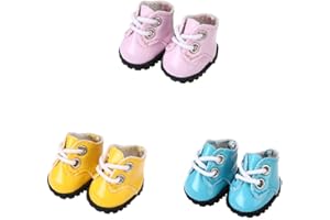 WHYS FXSN 3 Pairs of Doll Shoes Suitable for 17cm Dolls, 3 Colors Suitable for Different Clothing Styles, 17cm Doll Accessories (Colors D)