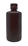 EISCO Reagent Bottle, Amber, 500mL - Narrow Mouth