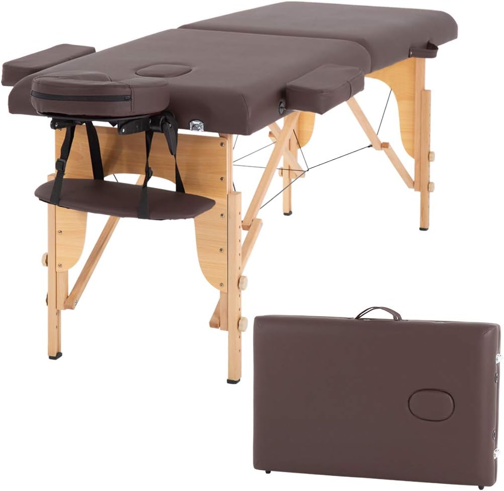 Massage Table Massage Bed Spa Bed 84 Inches Long Portable 2 Folding W/Carry Case Table Heigh Adjustable Salon Bed Face Cradle Bed: Health & Personal Care