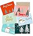 Elegant Christmas Happy Holiday Greeting Cards Bulk Boxed Set of 30, 6 Assorted Winter in Snow Festive Color Design Blank On the Inside, Envelopes and Sealing Stickers Included