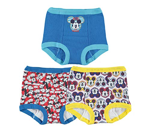 Disney Baby Boys' Toddler Mickey Mouse 3pk Training Pant, (Colors may vary) Assorted, 3T