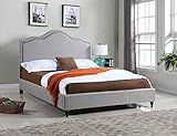 Home Life Cloth Light Grey Silver Linen 51" Tall Headboard Platform Bed with Slats Queen - Complete Bed 5 Year Warranty Included 009 ()