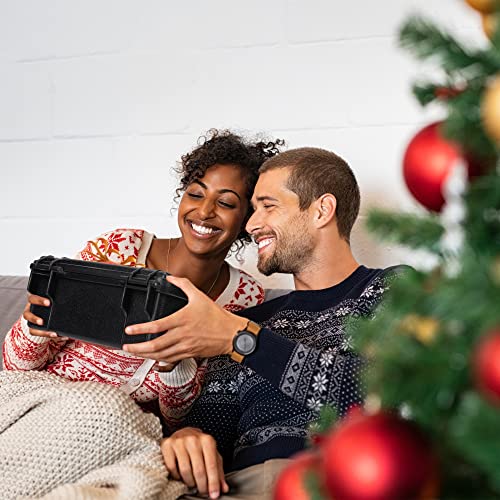 Smell Proof Storage Box with DIY Sticker - Storage Container with Lock - ABS Plastic Storage Box - 15 Pieces Accessories Kit for Travel, Black Storage Case