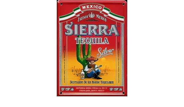 SIERRA TEQUILA plateado WHISKY lata de tamaño pequeño Vintage ...