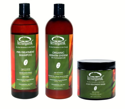 KERATIN TREATMENT SET - ORGANIC - FORMALDEHYDE FREE - 4-oz by KERARGANIC
