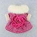 Fitwarm Elegant Pink Floral Faux Furred Dog Coats Pet Clothes Winter Dresses, Medium