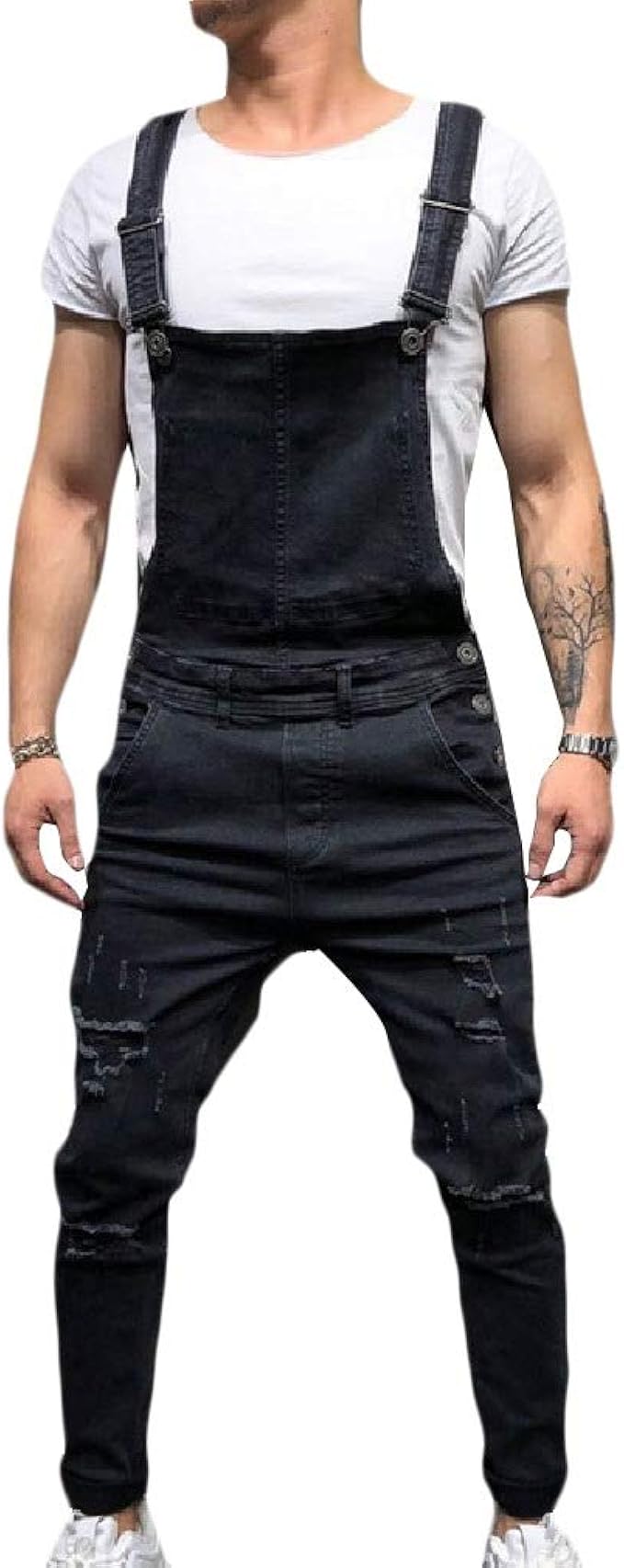 fitted jean overalls