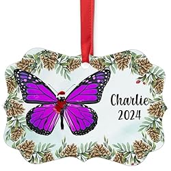 Purple Butterfly Christmas Ornament 2024