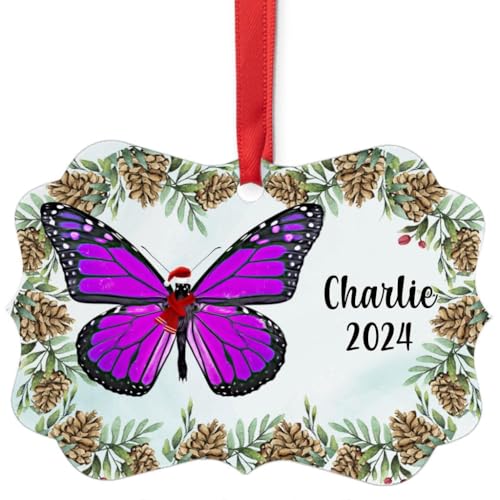 Purple Butterfly Christmas Ornament 2024