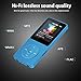 AGPTEK [2016 NEW UI] A02 8GB & 70 Hours Playback MP3 Lossless Sound Music Player (Supports up to 128GB),Blue