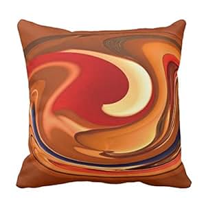 Amazon.com: Funky Abstract Burnt Orange Red Throw Pillow ...