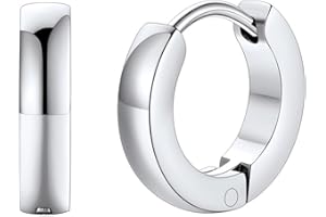 FaithHeart Stainless Steel Black/Silver/Gold Hoop Earrings for Men - Hypoallergenic Small Huggie Hoop Earrings Lightweight Sleeper Earrings Waterproof Cartilage Piercing Jewelry Gift 7-16mm