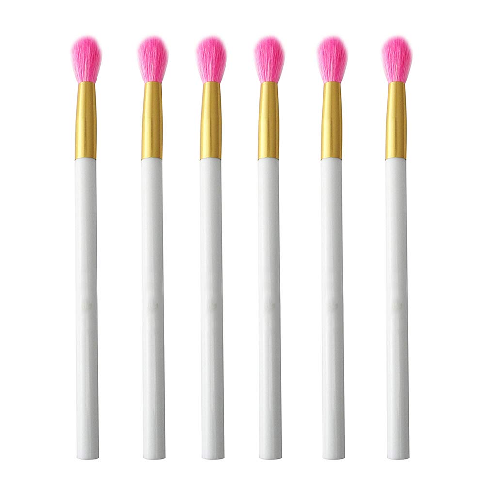 TRYAH 6 Pieces Professional Eyeshadow Brush Flat Small Eye Makeup Blending Brush with Soft Wool