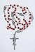 1 Piece AURA VARIETY Santa Muerte Rosary 21 INCH Long with RED Beads - HOLY Death - Day of The Dead - Dia DE Los Muertos