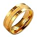 3 PCS 8mm Black Silver Gold Brick Pattern Style Wedding Band Ring, Nickel Free, Cobalt Free!