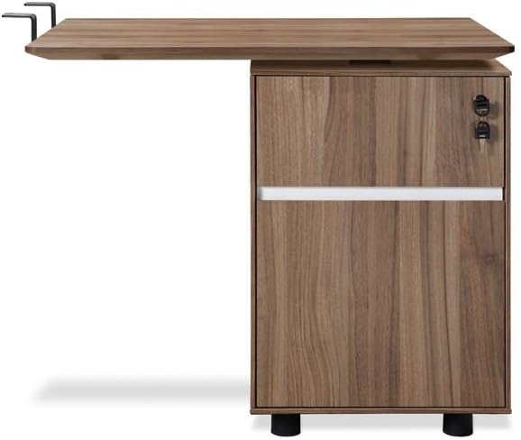 Amazon Com Unique Furniture Return Desk With File Cabinet Walnut Furniture Decor