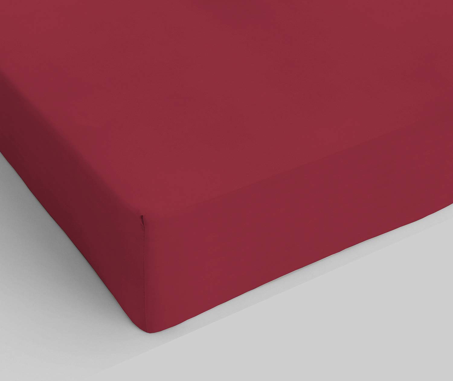 Italian Bed Linen Fitted Sheet "Elegant" with Corner, Microfiber, Maxi double, Bordeaux