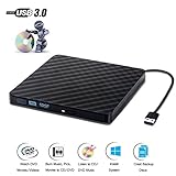 TJ8 External CD Drive-USB 3.0 Portable Slim CD DVD +/-RW Drive Writer/Rewriter/Burner,High Speed Date Transfer for WIN7/8/10/Linux/Mac OS Macbook Laptop Desktop Notebook