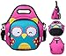 Itzi Bitzi Neoprene Insulated Children's Lunch Bag Kids Tote Toddler Backpack with Adjustable Shoulder Strap & Ice Pack Brick - Pink Owl